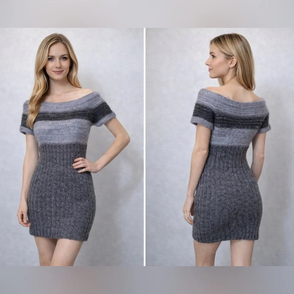 Say what ? Gray Shortsleeve  sweater dress size extra small.